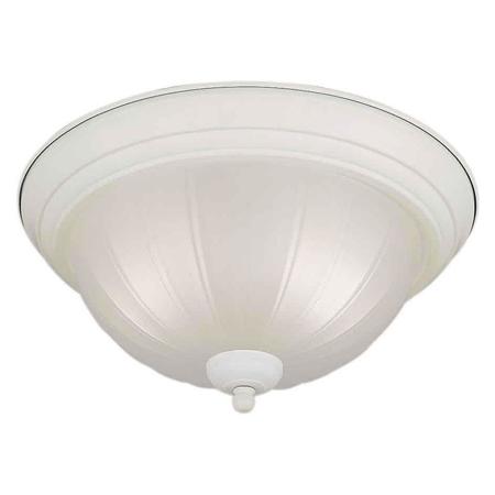 FORTE Two Light White Fluted Satin Etched Glass Bowl Flush Mount 20001-02-03